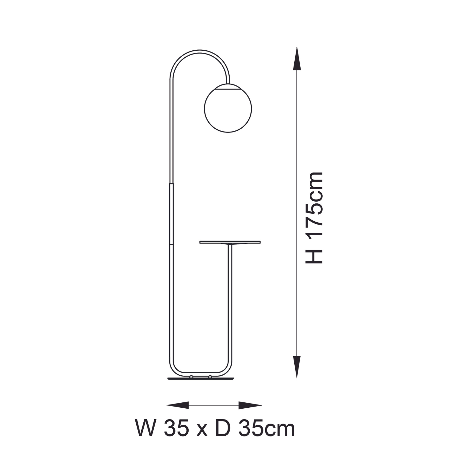 INDOR Cerreto Floor Lamp Dimensions