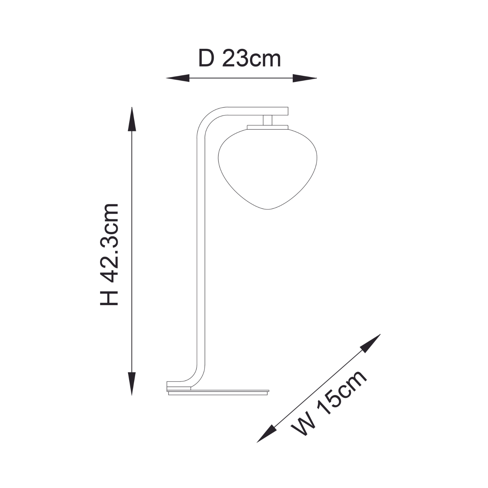 INDOR Mutino Table Lamp DImensions