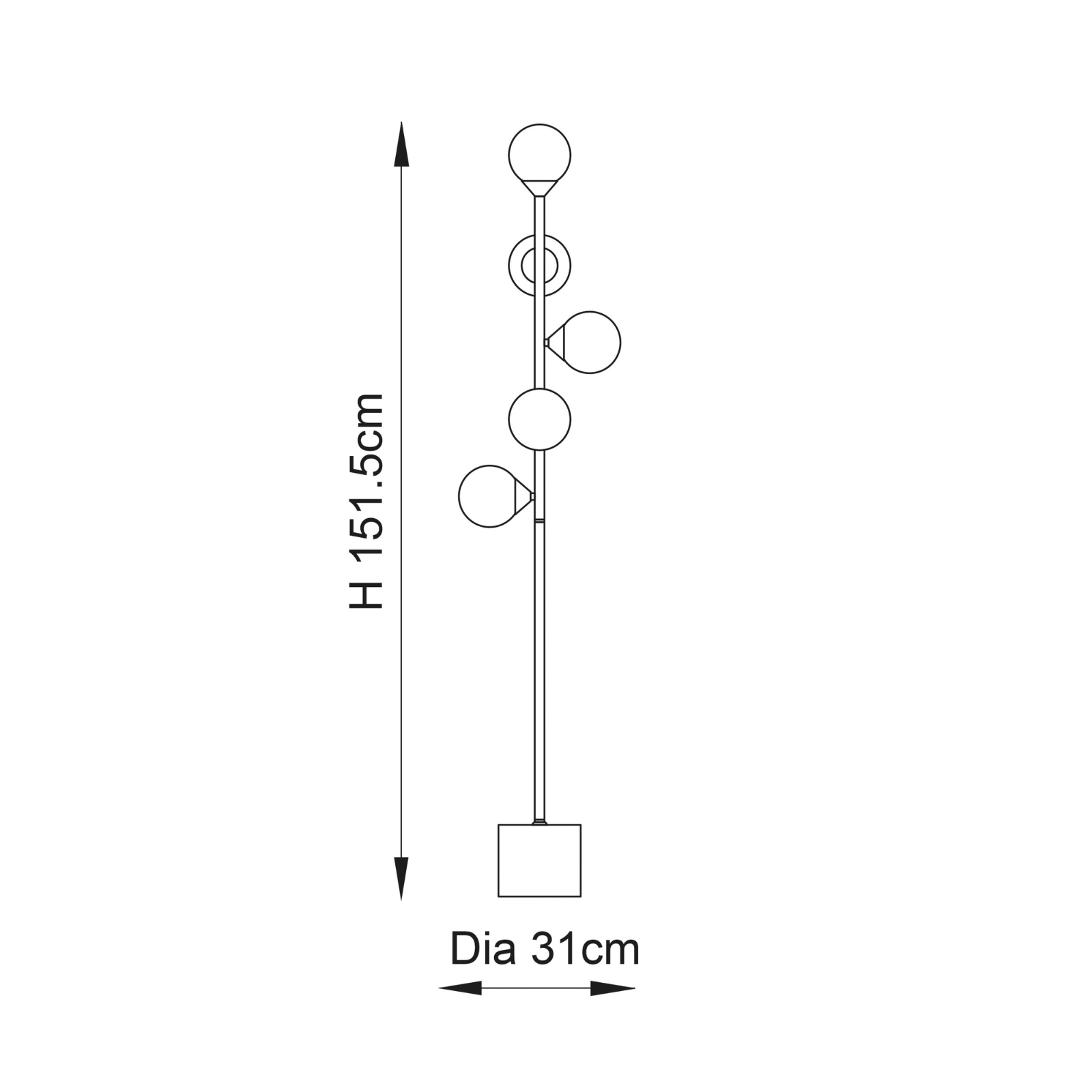 INDOR Peglio Floor Lamp Dimensions