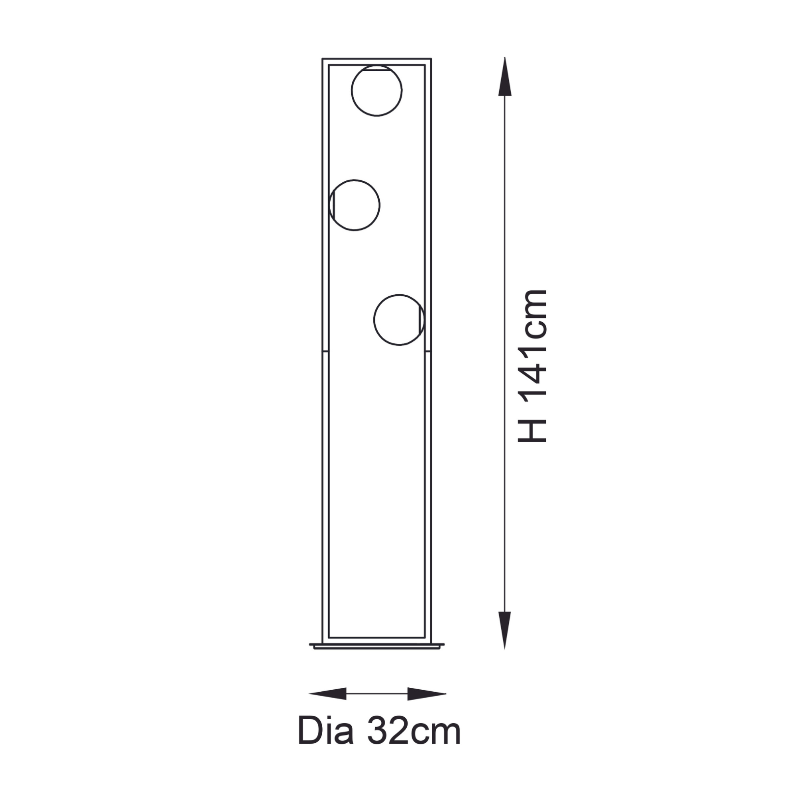 INDOR Petriano Floor Lamp Dimensions